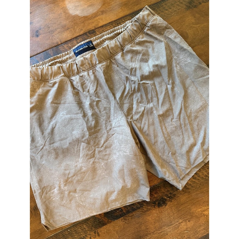 Abercrombie & Fitch Shorts Mens XL Beige Swim Trunks Lined Elastic Waist Pocket